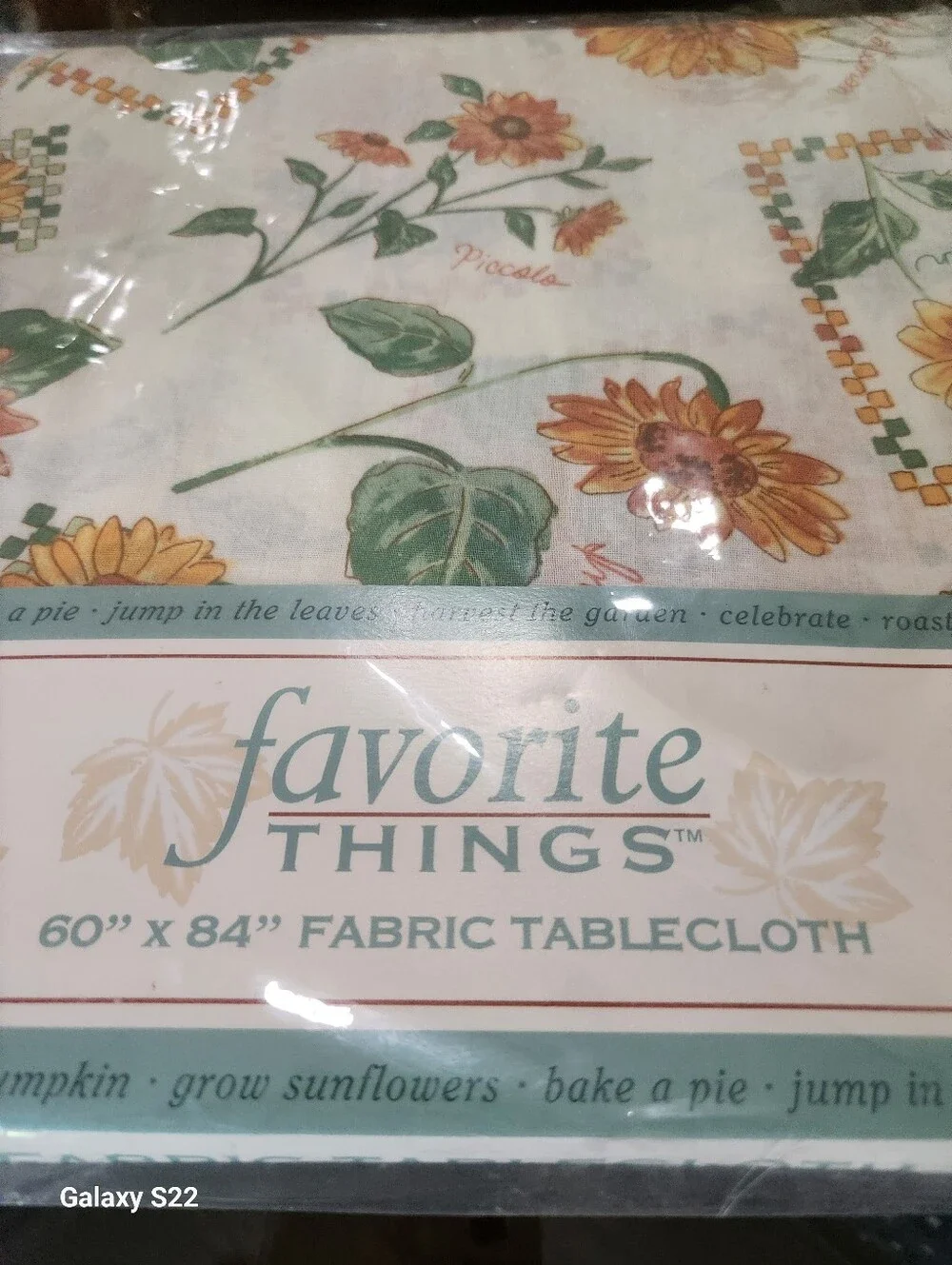 Sunflower Fabric Tablecloth - Cream and Yellow